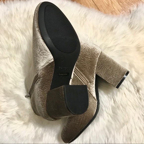 Champagne Damask BAMBOO Ankle Booties (NWB) - Picture 3 of 6